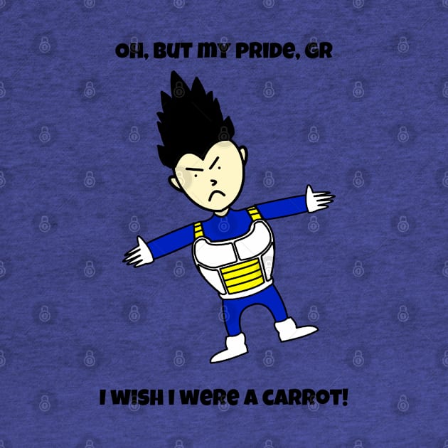 "Oh, but my pride, gr I wish I were a carrot!" Vegeta Chibi by JacCal Brothers